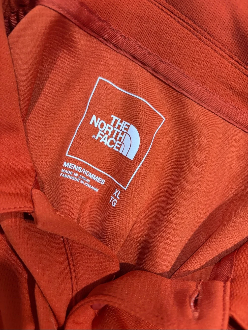 The North Face Red Orange Tanken Polo Shirt Classic Collared Shirt Sleeved